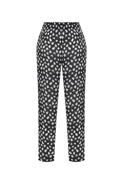 Mudo Pantaloni de damă cu model multicolor și croială confortabilă