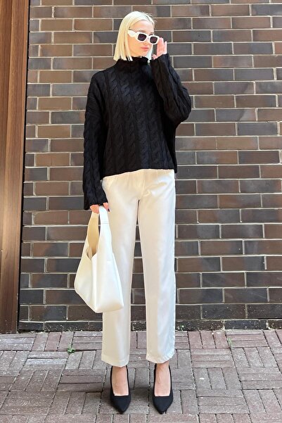 Madmext Turtleneck Black Knitwear Sweater - Mg2172