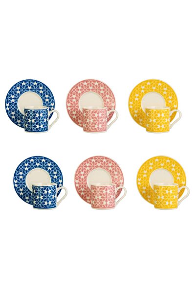 Evdema طقم فناجين قهوة فيتال ليلي مكون من 6 قطع - Mtfk.0086