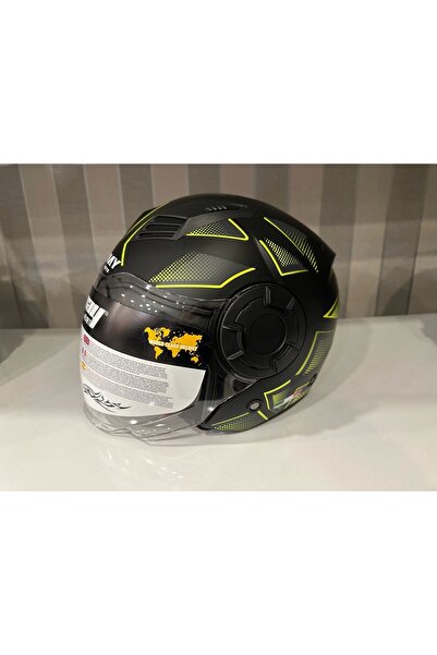 Sway KASK SW-766 Matt Cırcle Black Yellow GÜNEŞ GÖZLÜKLÜ
