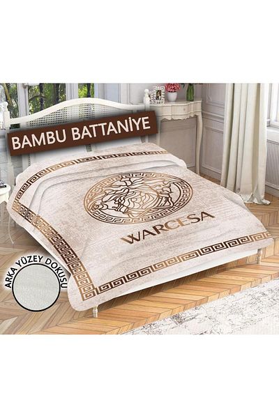 Doruklar Home Collection Decorative Modern Patterned 100% Bamboo Fabric Blanket