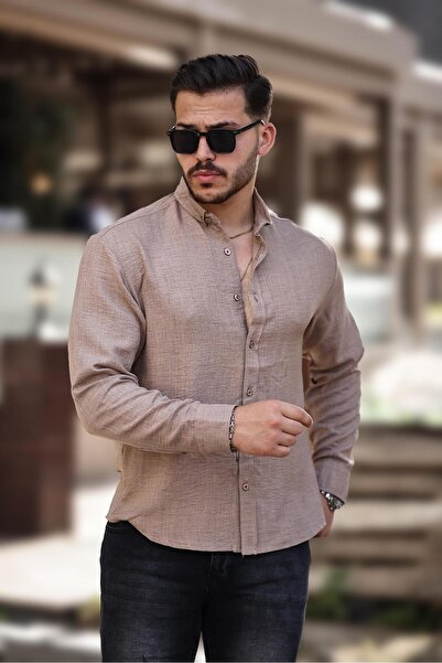 Miron Kamell Plain Aerobin υφασμάτινο μακρυμάνικο πουκάμισο κανονικής εφαρμογής- 2425