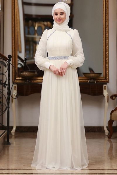 Modaviki Ecru Legendary Evening Dress - Sn40 Model