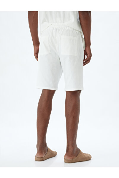 Koton Bavlněné bermudy s texturou - detail do kapsy