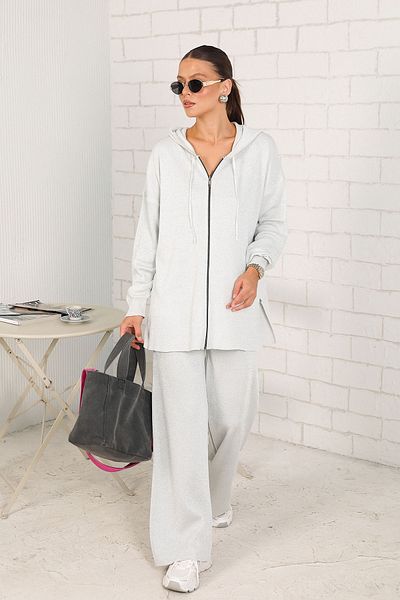 Melike Tatar 32-7010 Model Silver Glitter Mercerized Knitwear Set