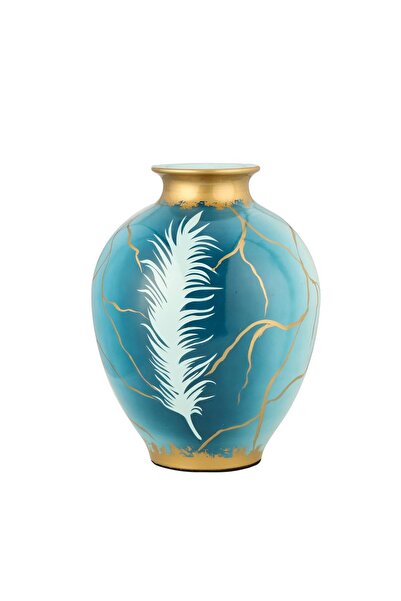 Vitale Plume Mavi Seramik Vazo 33 Cm Ak.wlt0540