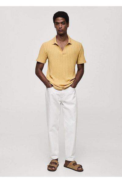 MANGO Man Regular Fit Corded Cotton Polo Shirt