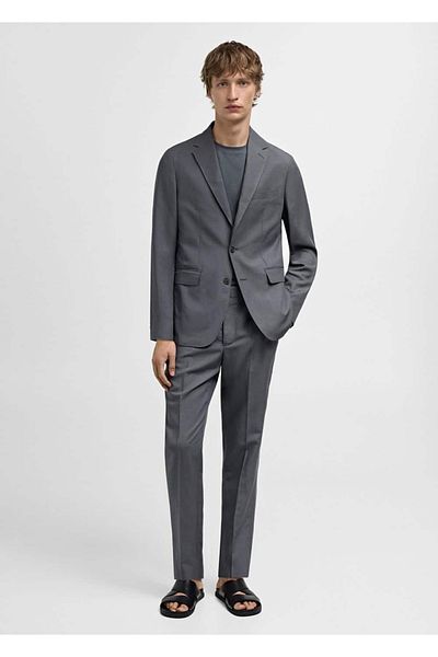MANGO Man Jachetă slim fit din amestec de in