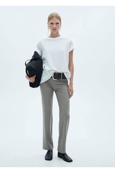 MANGO Woman Straight-cut trousers with belt
