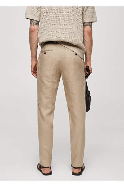 MANGO Man Slim fit %100 keten pantolon