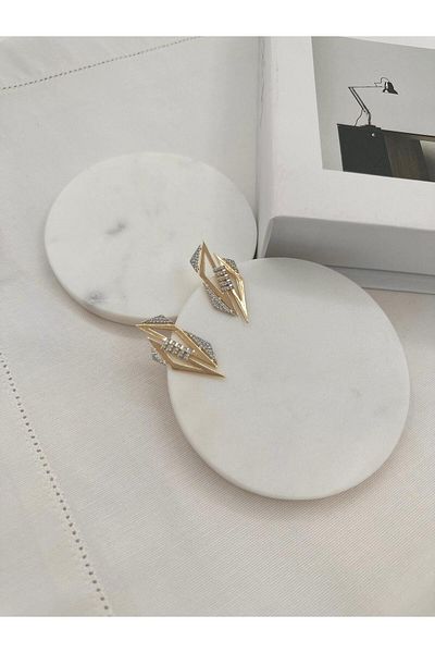 Jerie Special Series Design Gold V Earrings
