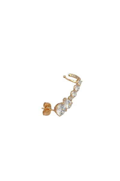 Güler Yüzlü Silver Xuping Stone Single Clover Earring - Left