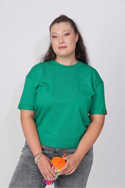 Büyük Moda ΚΟΝΤΟ ΒΑΣΙΚΟ ΒΑΜΒΑΚΙ TEE