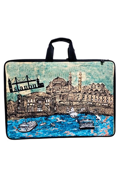 Glanart askılı, fermuarlı 35x50 resim çantası su geçirmez ketenli kumaş 35x50...