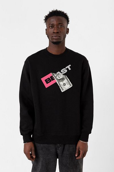 Tshirthane Мъжки суитшърт 2ip с черна имитация на Dollar Bill от Mr. Beast