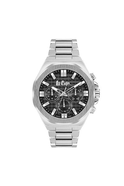 Lee Cooper Lee Cooper Men's VX9JE1 Movement Watch, Multi Function Display and Metal Strap - LC07982.350, Black