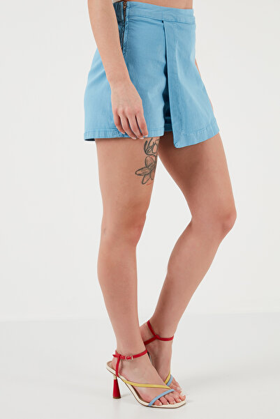 Lela Bumbac, cu fermoar, mini pantaloni scurți asimetrici, fuste, pantaloni scurți, 668YP4411