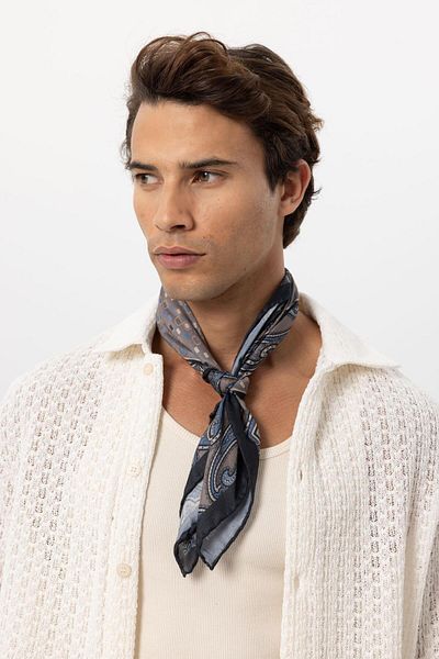 Antioch Mink Square Ethnic Patterned Scarf
