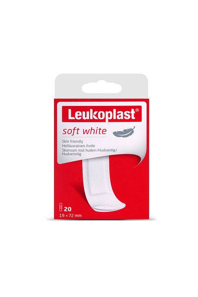 Leukotape Leukoplast Soft White 19x72 Mm 20 Pieces Band-Aid