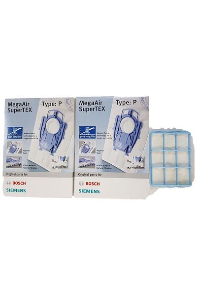 Koyuncu Siemens Type P Type Ergomax Vacuum Cleaner Dust Bag with 2 Box Filters as a Gift