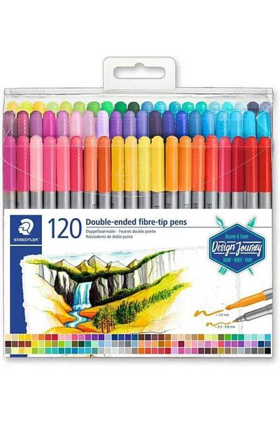 Staedtler Double Ended 120-Piece Double Ended Fineliner Pen Set / Tb120