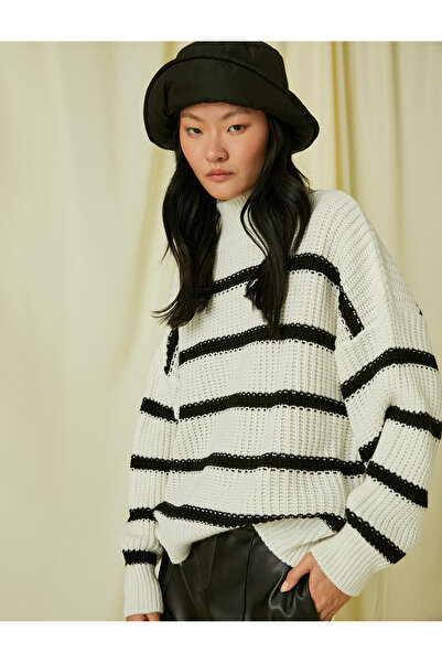 Koton Rollkragen-Strickpullover mit Kaschmirstruktur