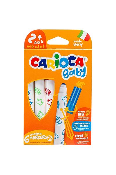 CARIOCA Set de 6 creioane Jumbo Baby super lavabile cu vârf din pâslă