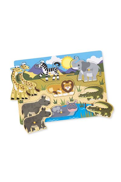 Melissa & Doug بانوراما ميليسا آند دوج بمقبض خشبي - سفاري (جديد)