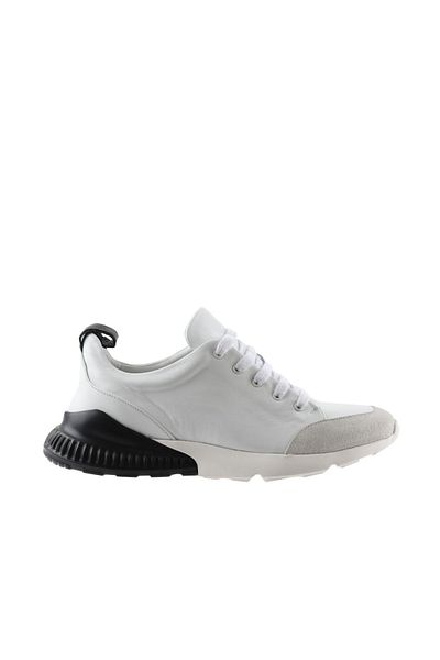 Bueno Shoes Ανδρικά Αθλητικά Παπούτσια Λευκό Μαύρο Δερμάτινο - 01mq5500