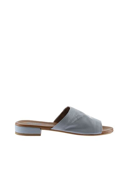 Bueno Shoes Papuci plati din piele albastra pentru femei - 01wu3100