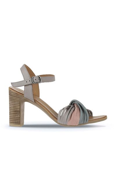 Bueno Shoes Sandale cu toc din piele albastră pentru femei - 01wn4302
