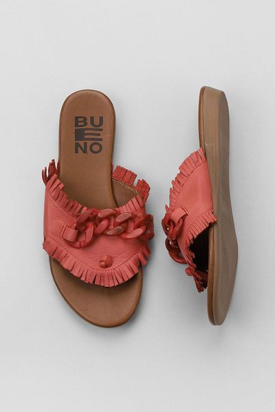 Bueno Shoes Flip-flops din piele coral pentru femei - 01wu7408