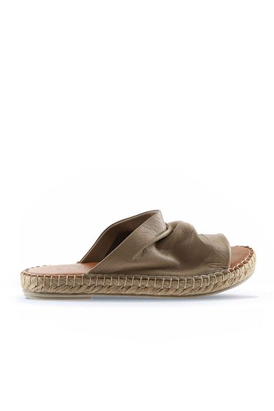 BUENO Shoes Vizon Deri Kadın Espadril Terlik 01wl4617