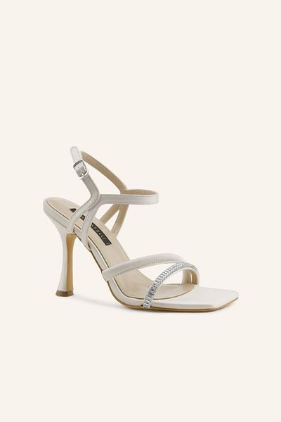 MARCATELLI Champagne Satin Caroline Heeled Sandals