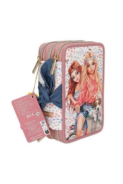 Top Model 3 Layers Velo Fleur Pencil Case Full