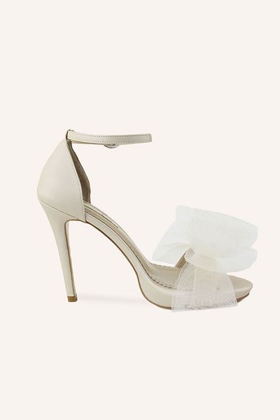MARCATELLI Pantofi din satin șampanie cu toc Minami