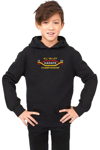 Tshirthane Детско яке Cobra Kai All Valley Karate Championship 1984, черно, 3ip
