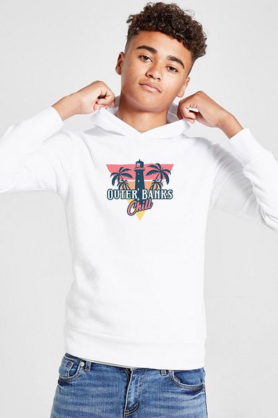 Tshirthane Hanorac cu glugă 3ip pentru copii Outer Banks Chill White