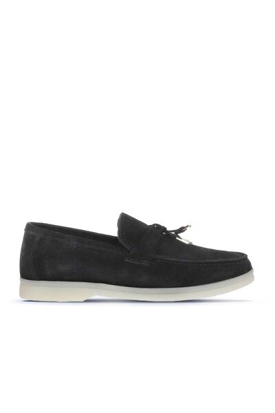 Bueno Shoes حذاء لوفر نسائي من جلد الغزال - أسود 05ws101