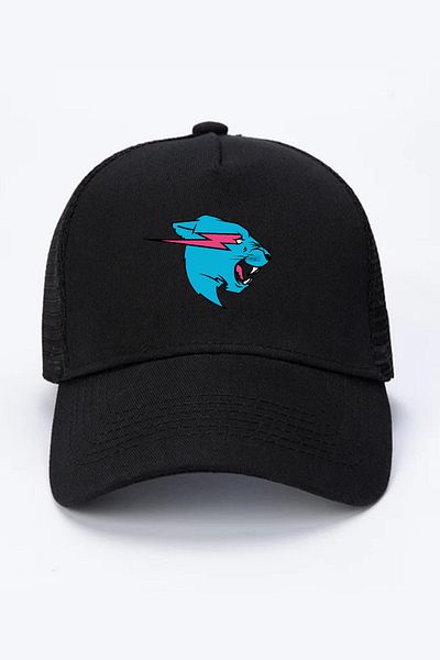 Tshirthane Černá síťovaná čepice s logem Mr Beast
