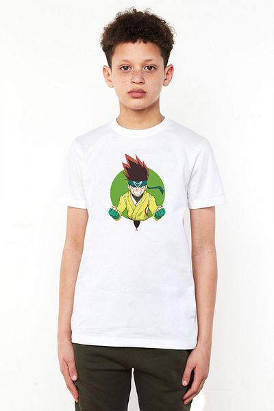 Tshirthane Beyblade Arman Kusaba Λευκό Παιδικό Μπλουζάκι Bisikletyaka