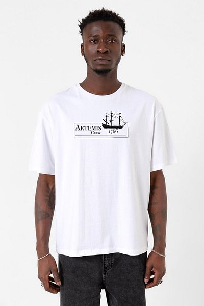 Tshirthane Ανδρικό μπλουζάκι Outlander Artemis Crew White Oversize