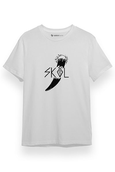 Tshirthane Ανδρικό μπλουζάκι με κοντό μανίκι Viking Skol White