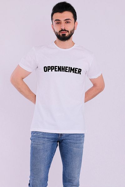 Tshirthane Ανδρικό μπλουζάκι Oppenheimer Written White Short