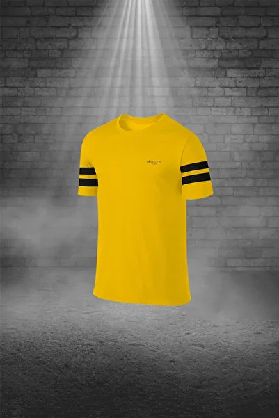 POSEIDON STORM Men's over Size Yellow Dri-Fit T-Shirt and Shorts Set - Round Neck, Short Sleeve