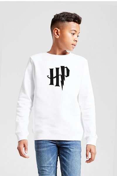 Tshirthane Hanorac alb pentru copii cu logo HP - Model 2ip