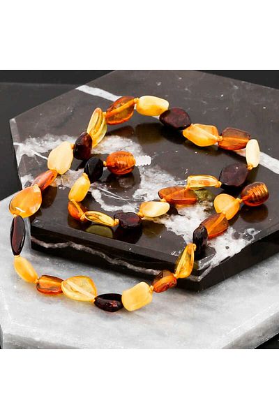 RUBY DESİGNS Baby Drop Amber Teeth Necklace