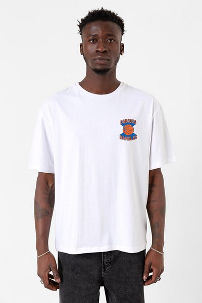 Tshirthane Ανδρικό μπλουζάκι με λογότυπο Dubious Handles Λευκό