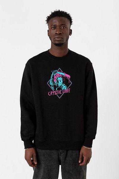 Tshirthane Мъжки суитшърт 2ip от Crystal Lake, черен, петък, 13-ти