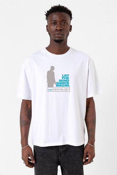 Tshirthane The Mentalist Let The Mind Λευκό ανδρικό μπλουζάκι Oversize